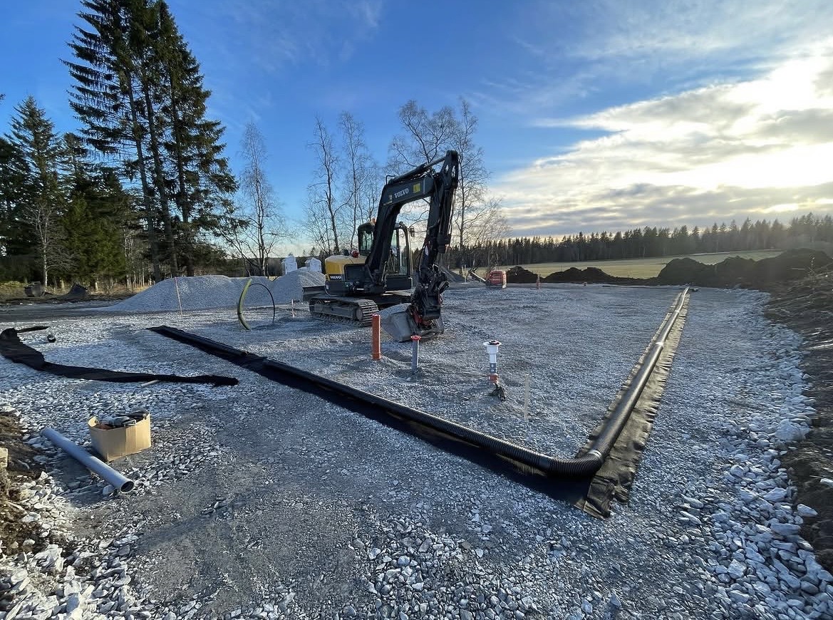 Grundarbete för villa i Jämtland – schaktning och platta